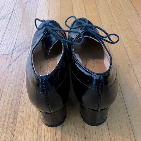 Vintage mod shoes, black leather and patent, 1.5 in heel, women’s 7 (narrow) - Picture 4 of 8